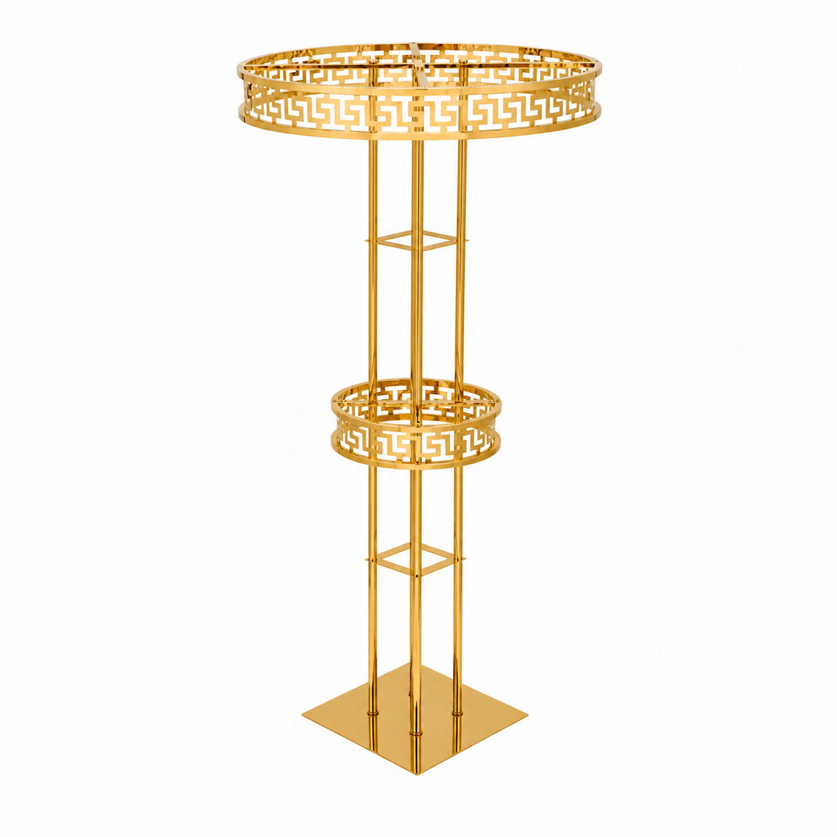 Gold 2-Tier Metal Flower Stand-48“ Tall