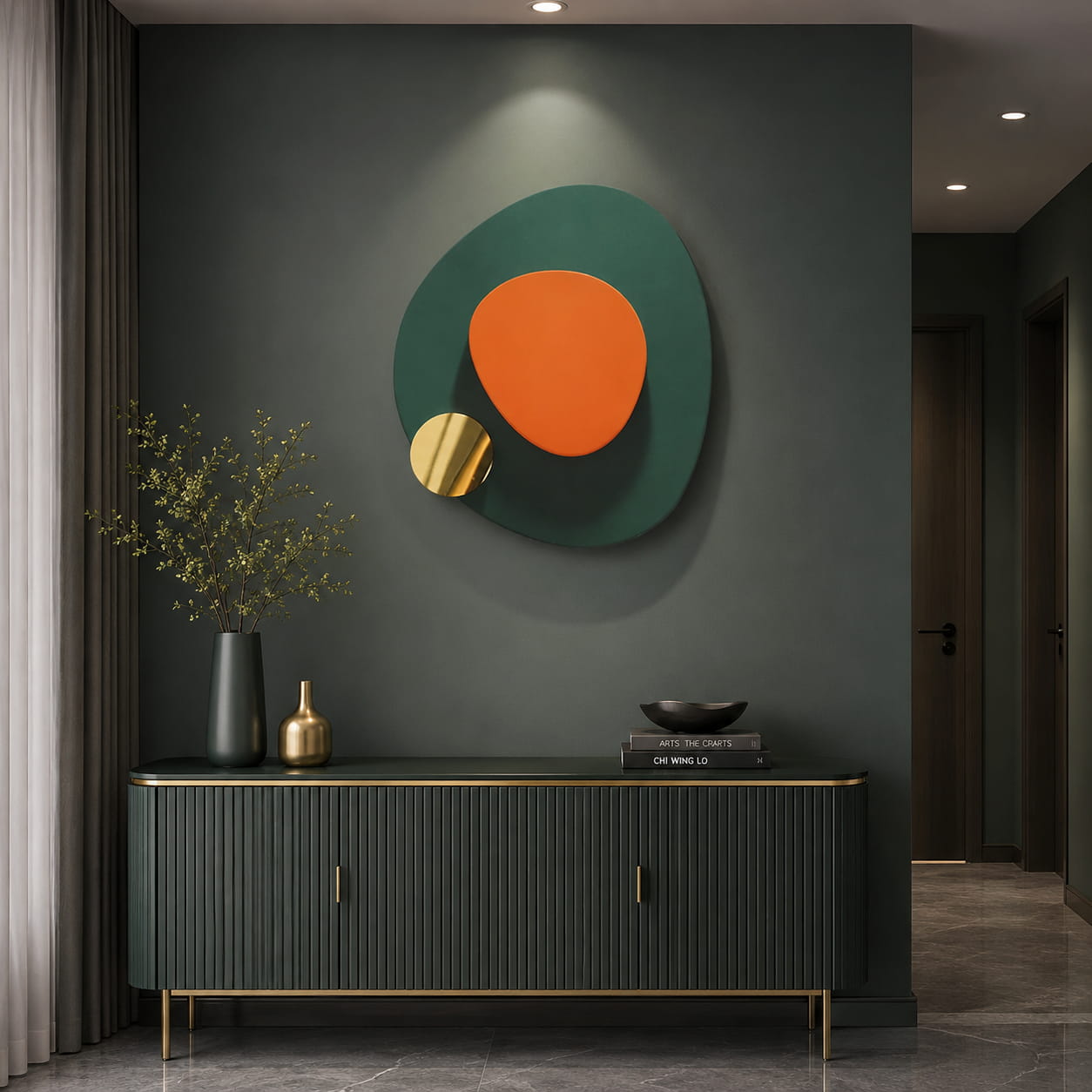 Abstract Irregular Geometric Metal Wall Art Modern Home Decor