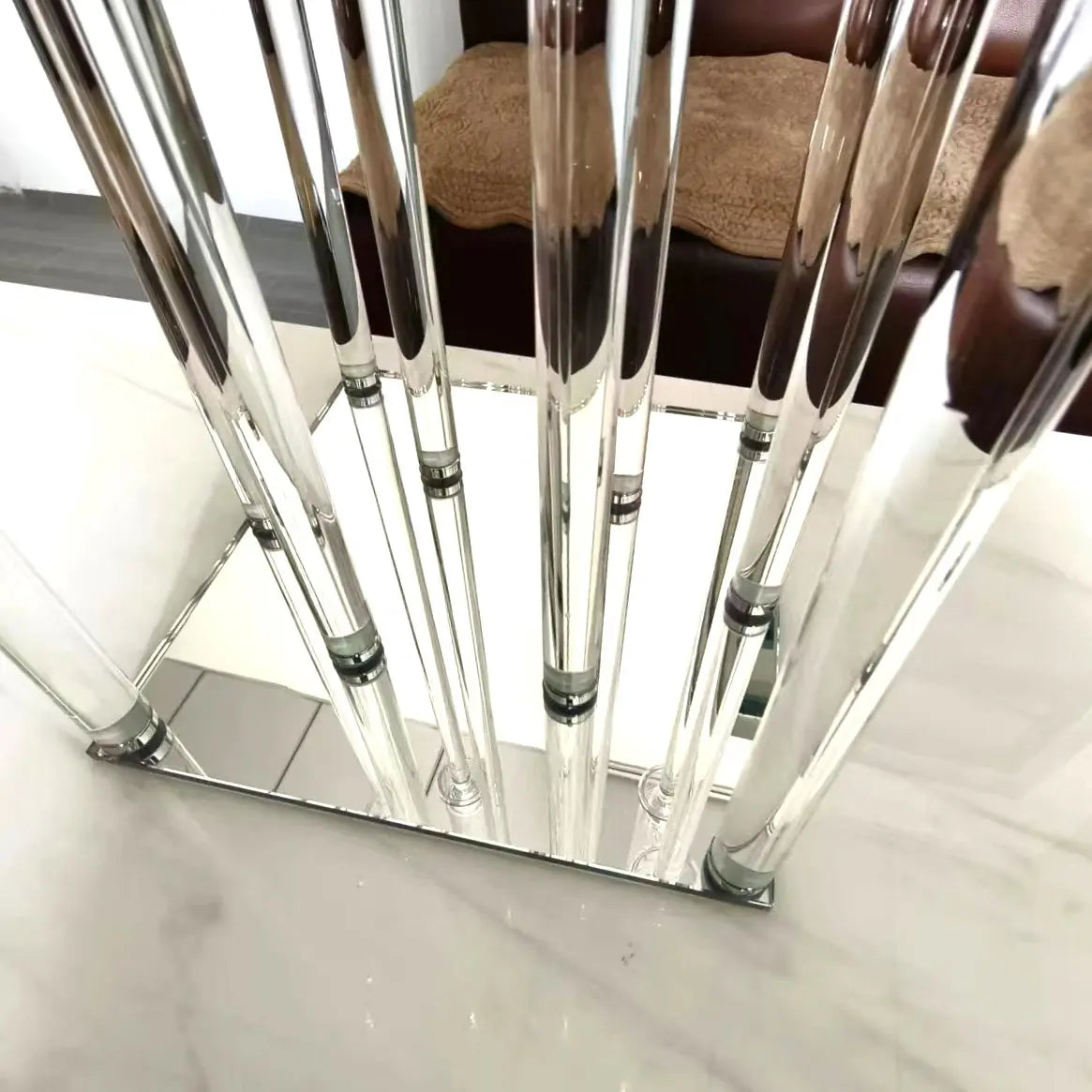 10 Arm 48" Crystal Glass Candelabra