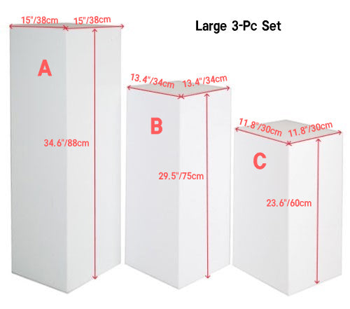 Large 3 PCs-Set Metal square stand