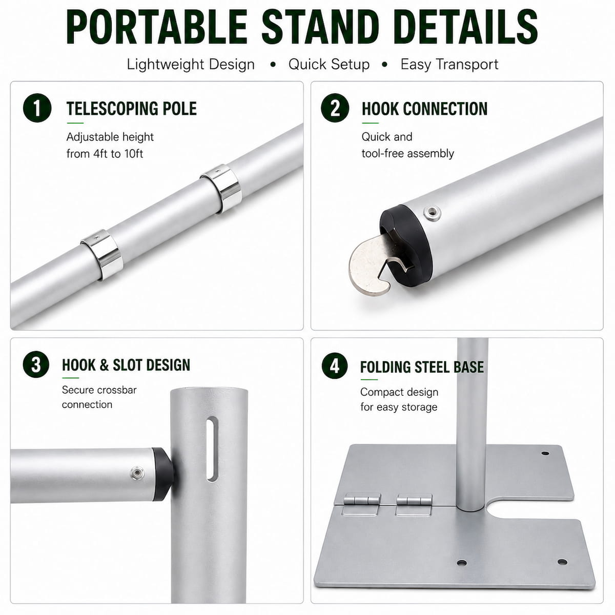 4–10ft Adjustable Backdrop Stand