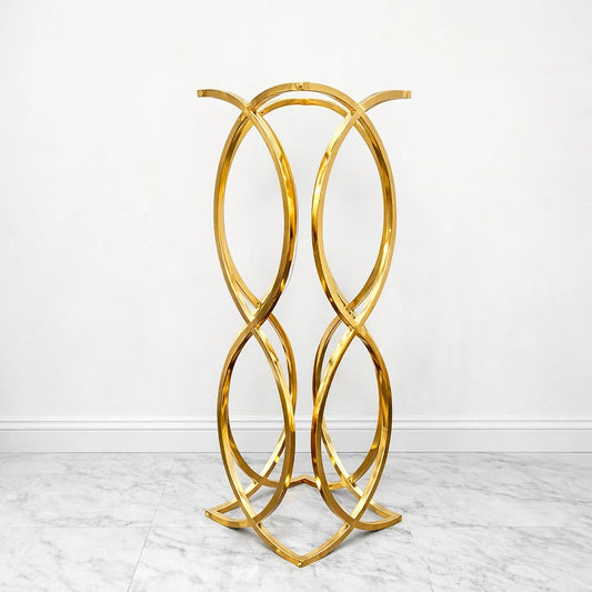 Gold twisted loop floral stand wedding centerpiece 35.4 inch tall metal flower stand set of 2