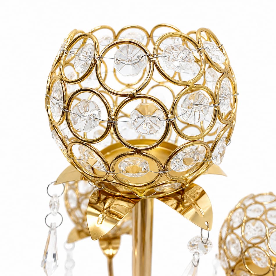 5-Arm Gold Metal Candelabras – 22.5"  