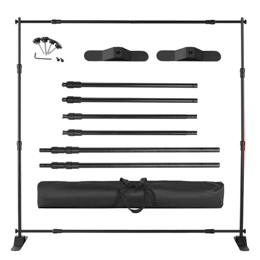 8ft x 10ft Adjustable Backdrop Stand Backdrop Stand Kit Solid Durable Stand for Photobooths, Events, and Photography