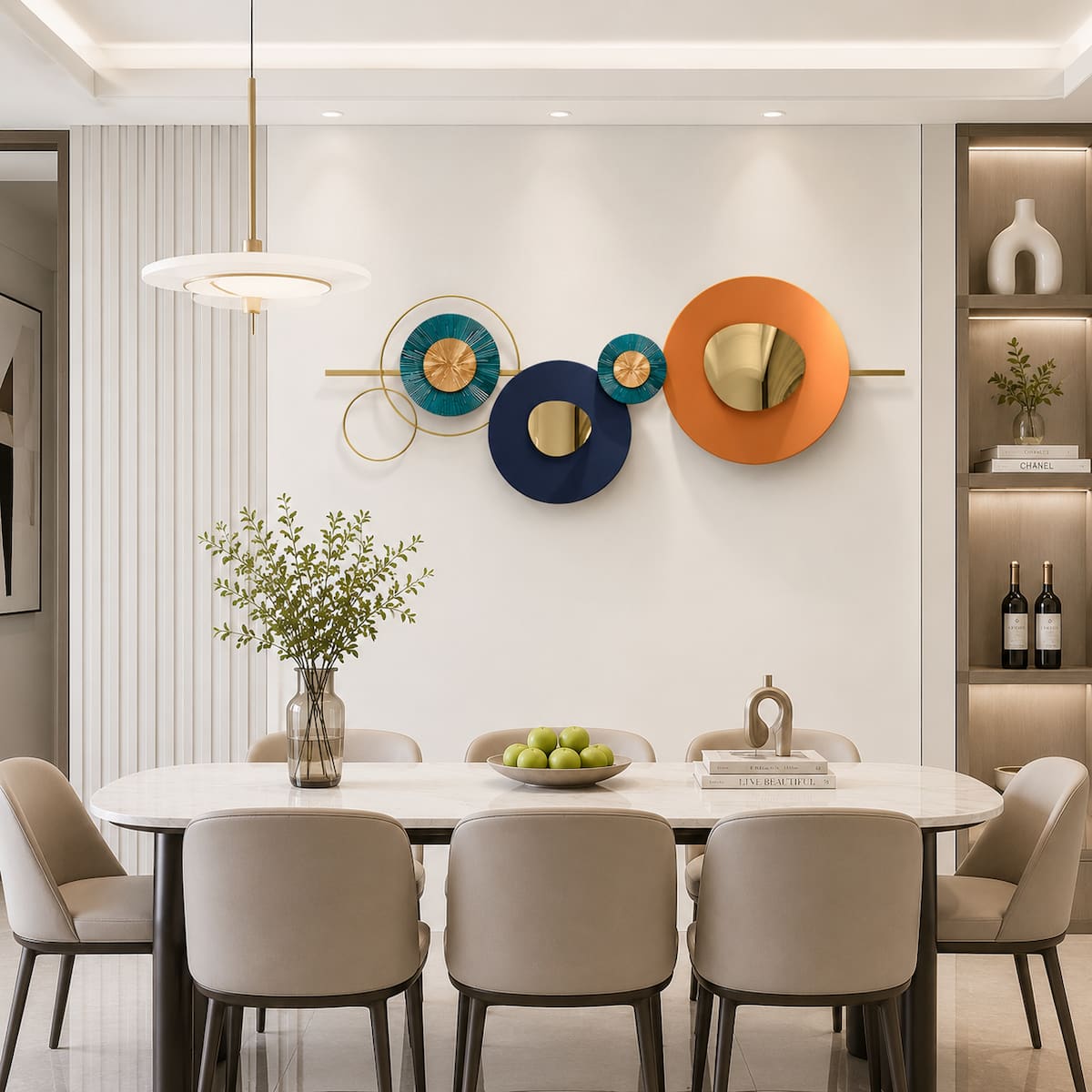 Modern Metal Wall Decor Creative Geometric Round Home Decor Art