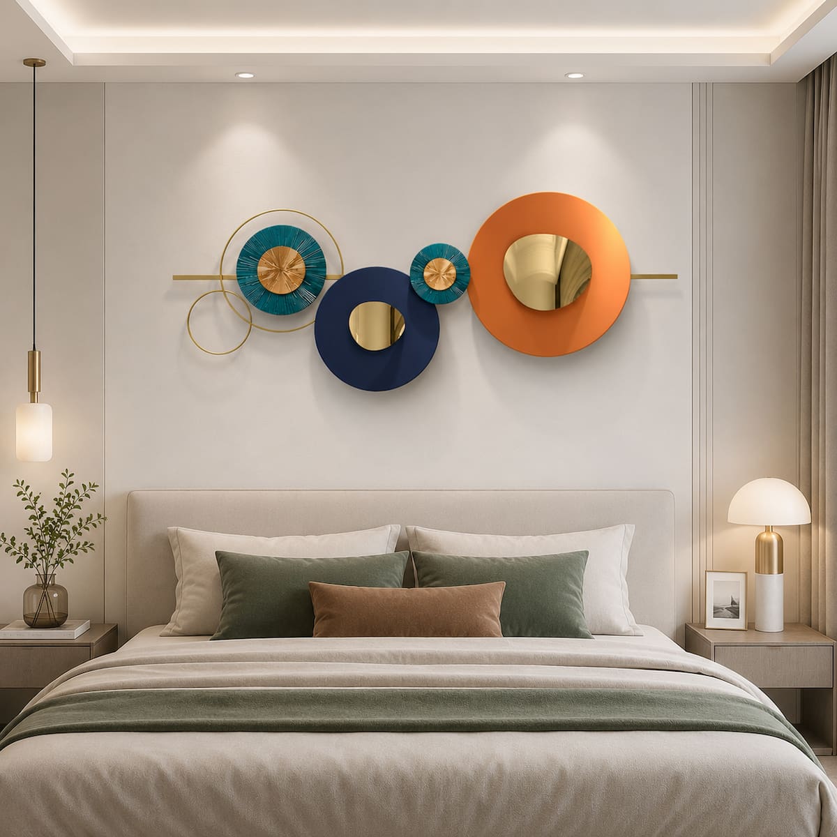 Modern Metal Wall Decor Creative Geometric Round Home Decor Art