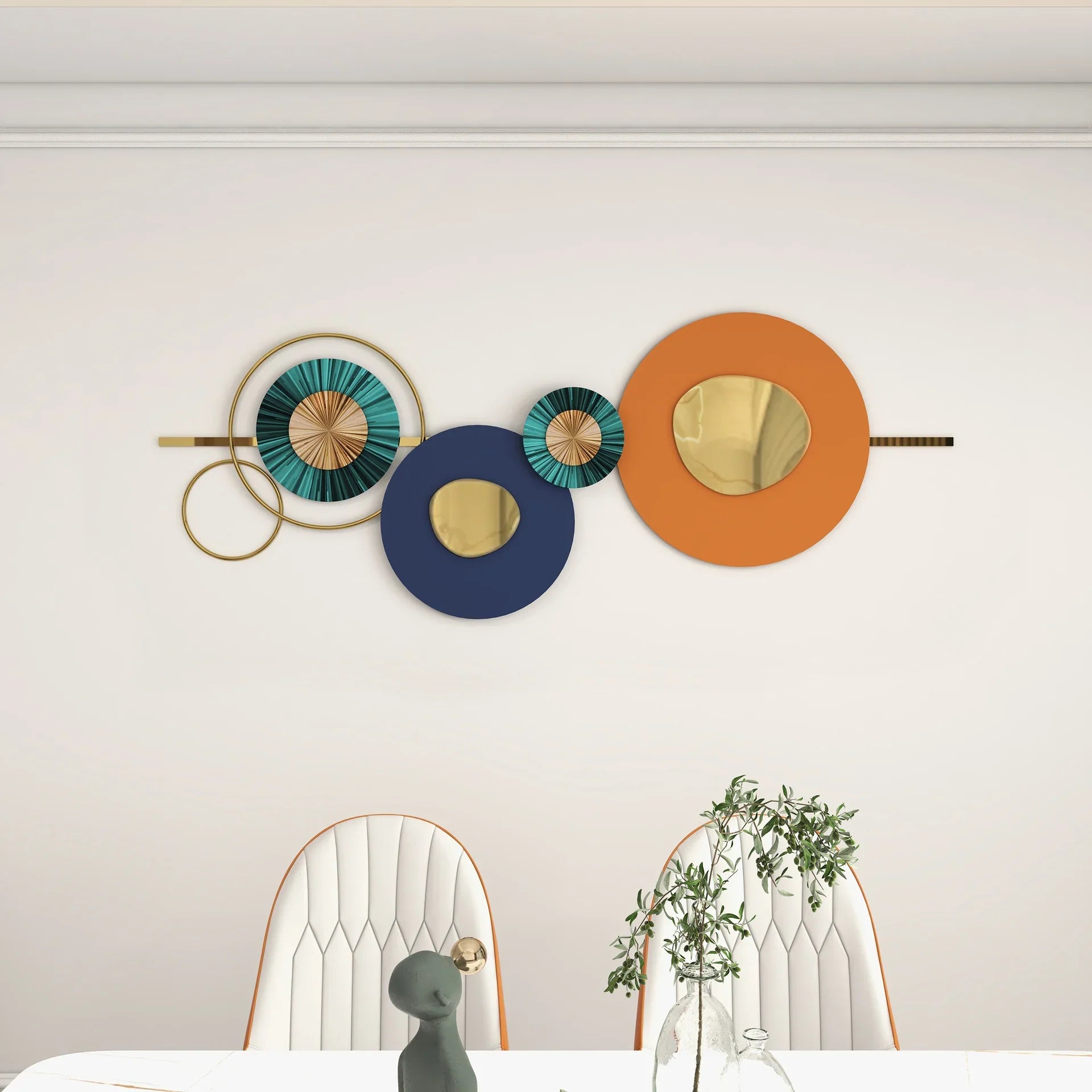 Modern Metal Wall Decor Creative Geometric Round Home Decor Art