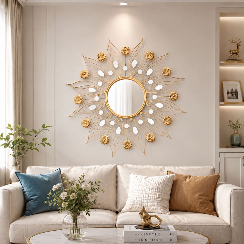 Handmade Geometric Wall Mirror Creative Home Decor Accent