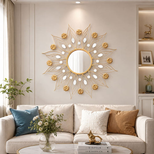 Handmade Geometric Wall Mirror Creative Home Decor Accent