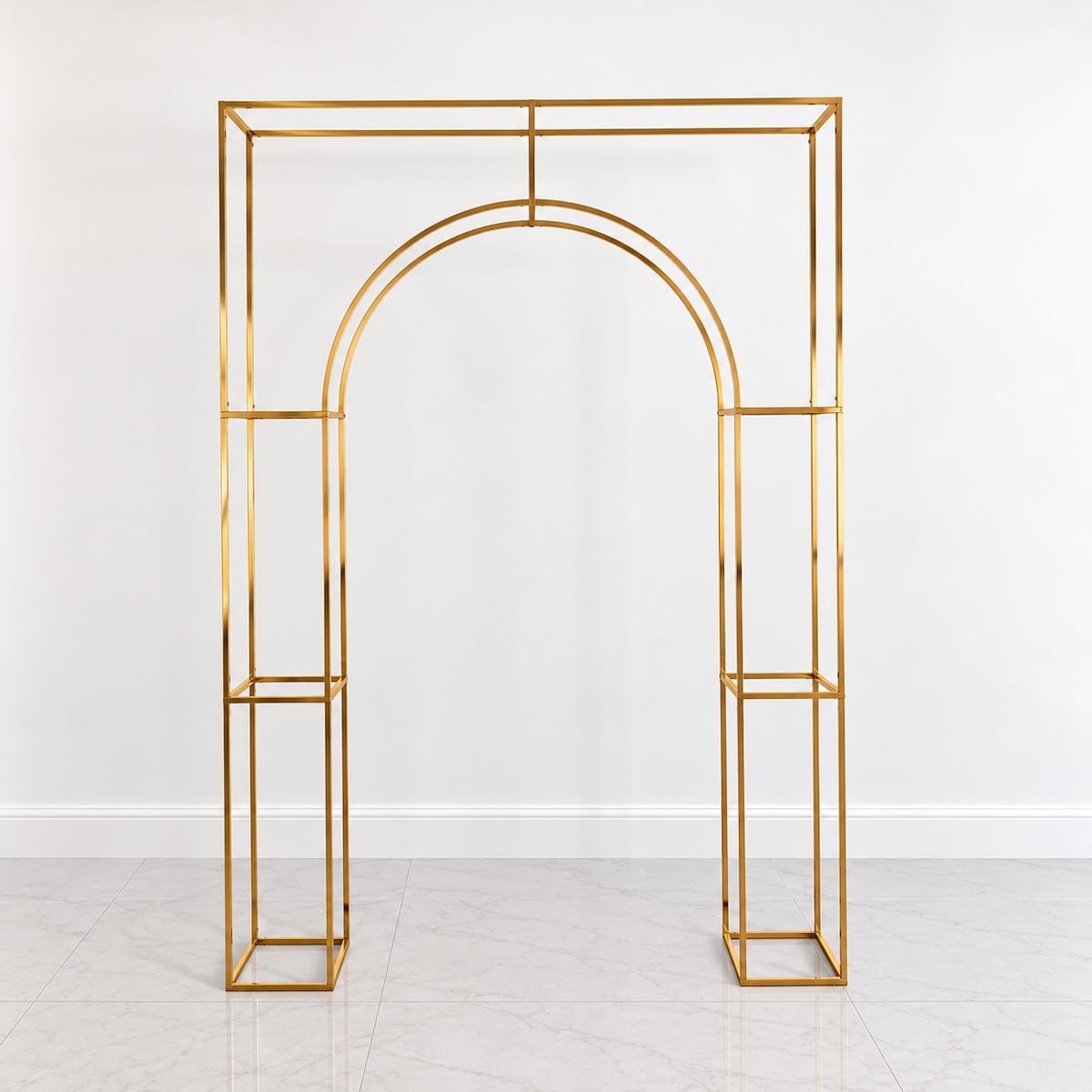 Gold 3D Geometric Wedding Arch Backdrop Stand