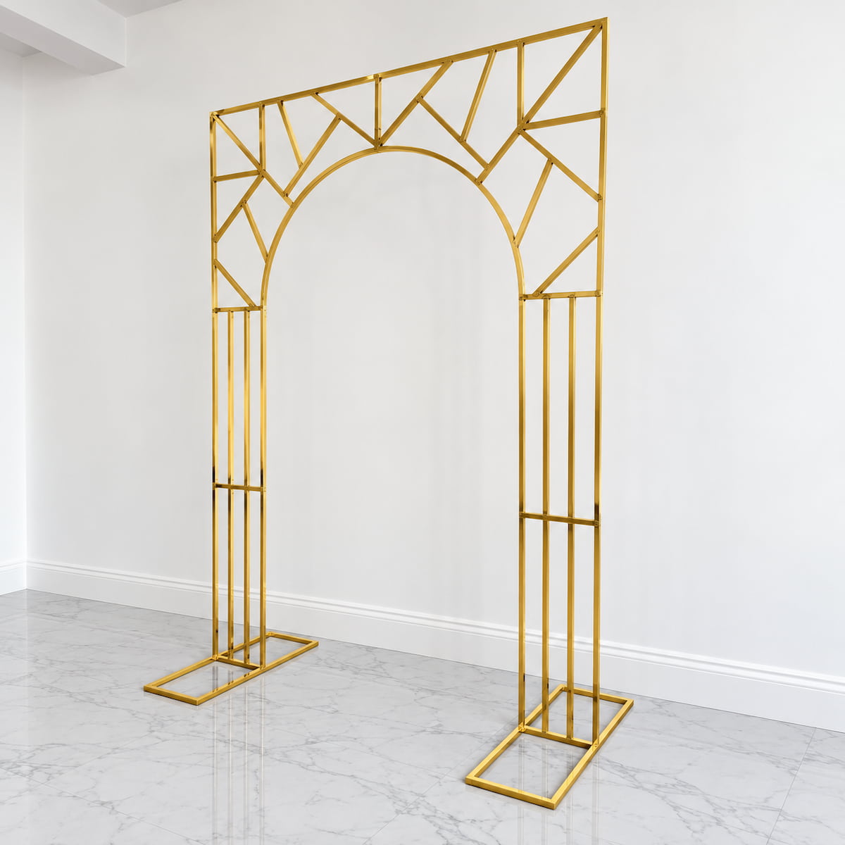 Gold Geometric Wedding Arch Backdrop Stand