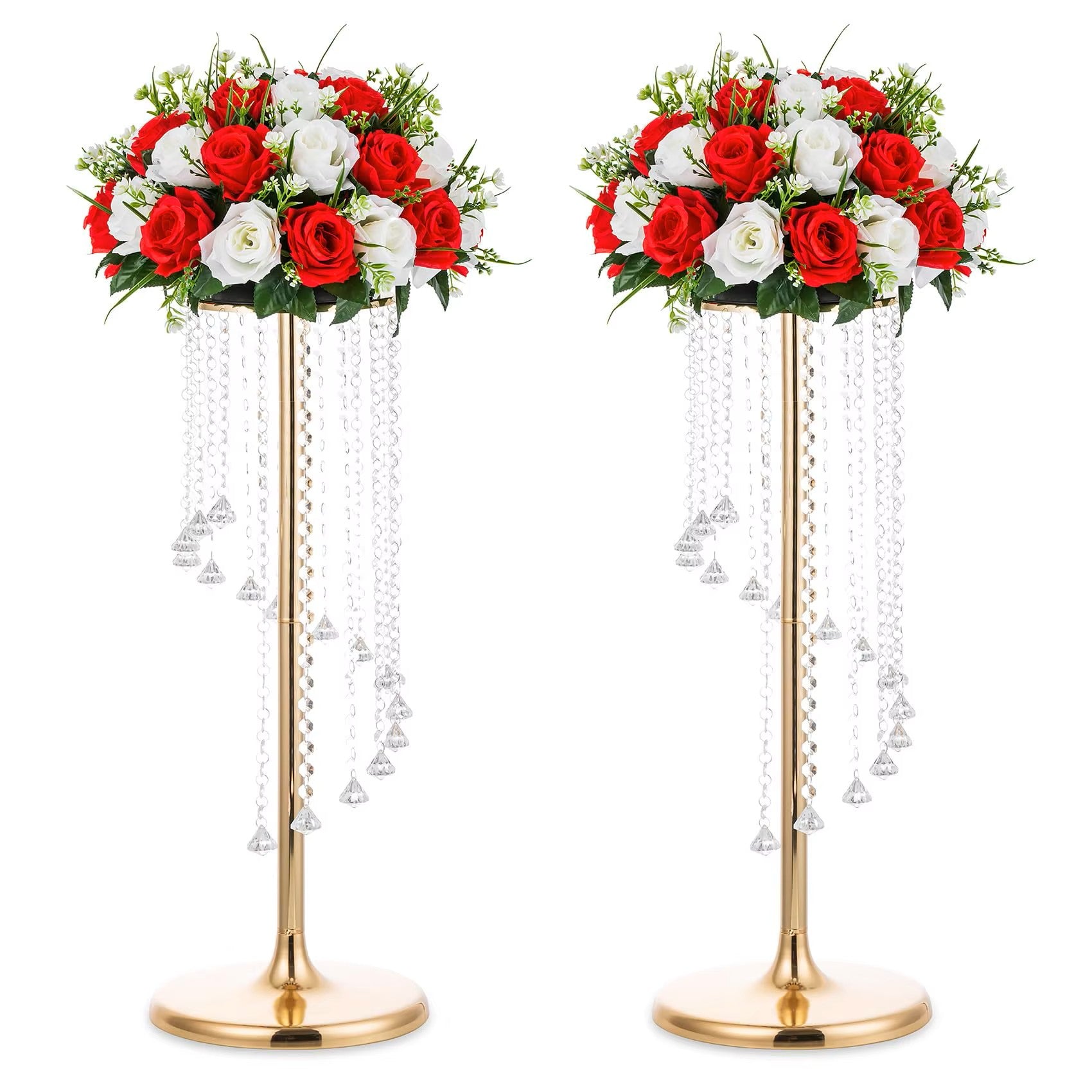  Gold Crystal Hanging Floral Stand