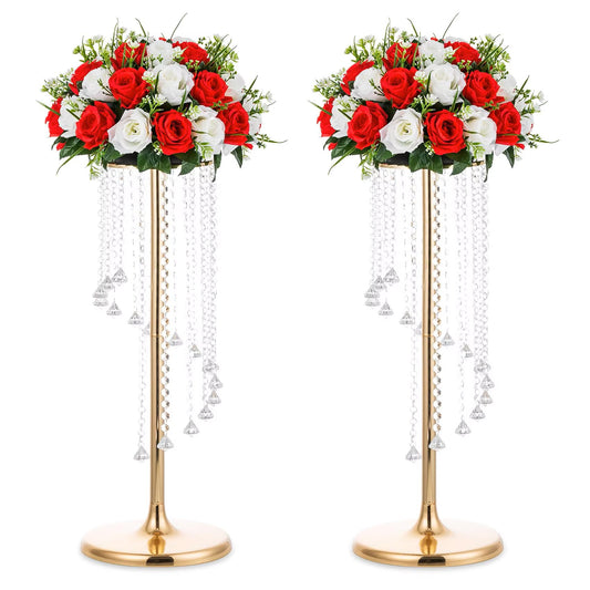  Gold Crystal Hanging Floral Stand