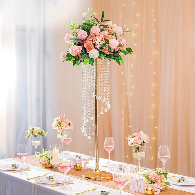  Gold Crystal Hanging Floral Stand