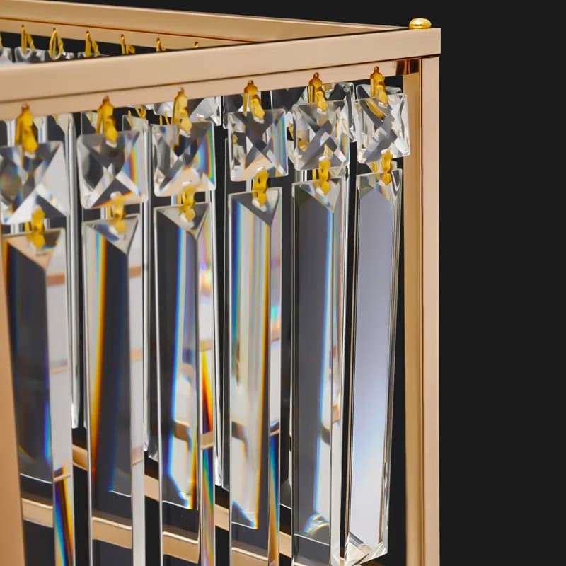 Detail of Real Crystal Pendant Rectangular Flower stand