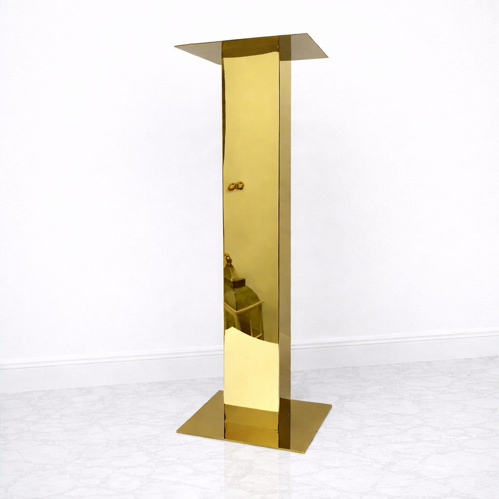Square Column Mirror Stainless Steel Floral Stands