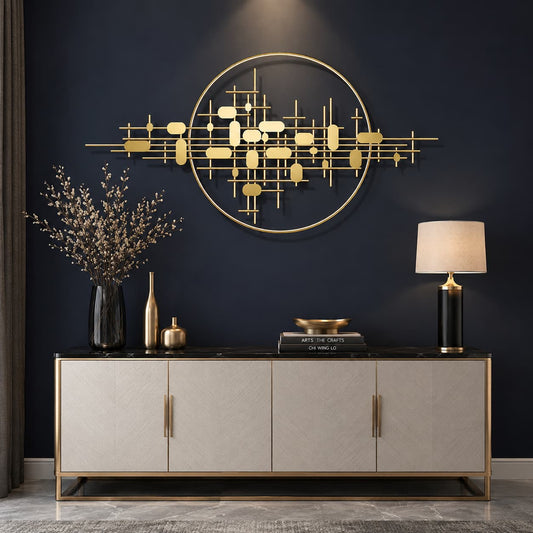 Geometric Gold Metal Wall Decor Decorative Home Accent