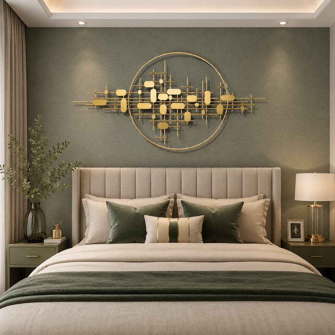 Geometric Gold Metal Wall Decor Decorative Home Accent