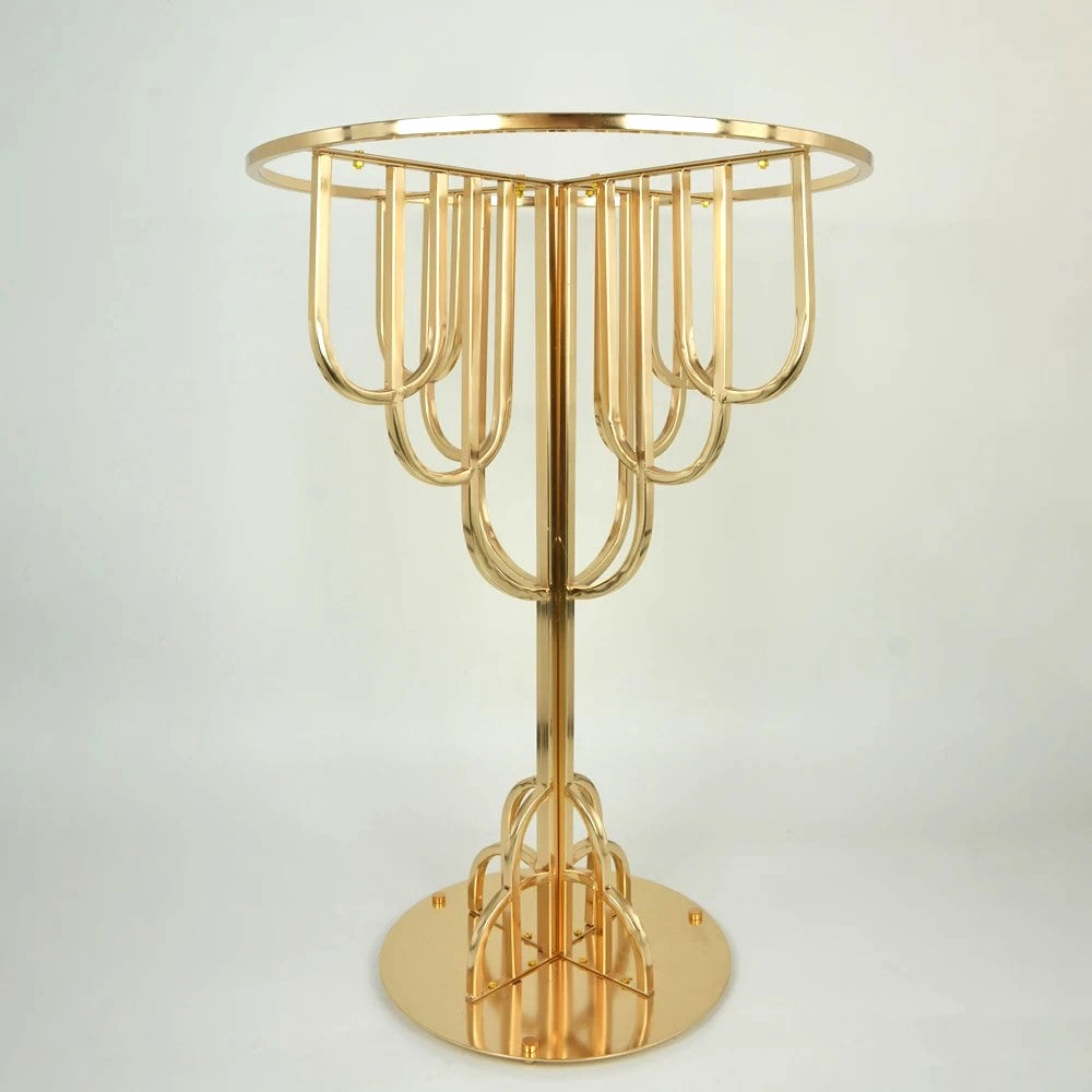 Gold Metal Round Flower Stand 