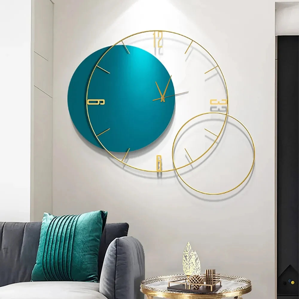 Modern Oversized Geometric Round Metal Wall Clock