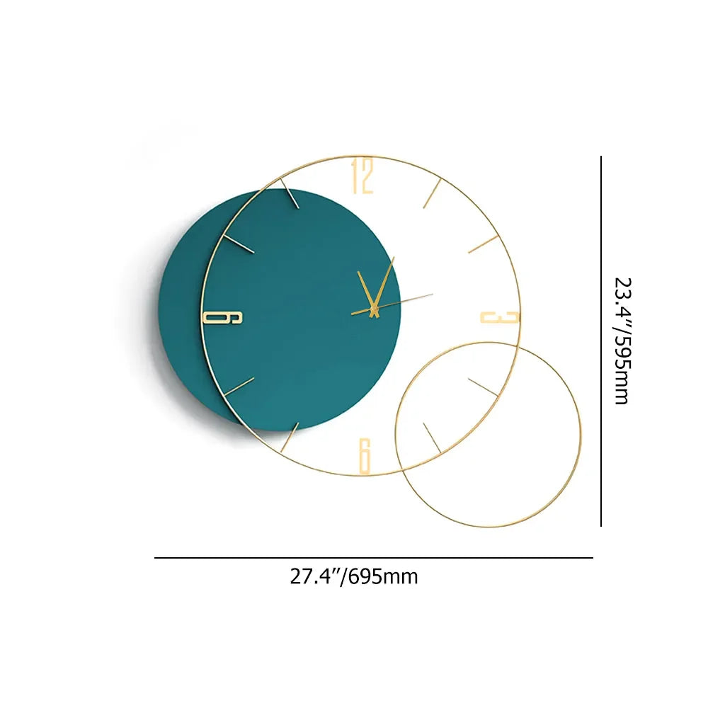 Modern Oversized Geometric Round Metal Wall Clock