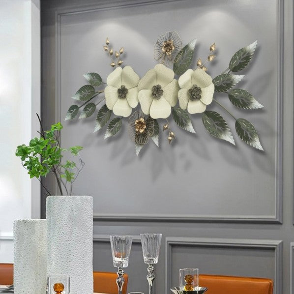 3D Handcrafted Metal Flower Wall Accent 