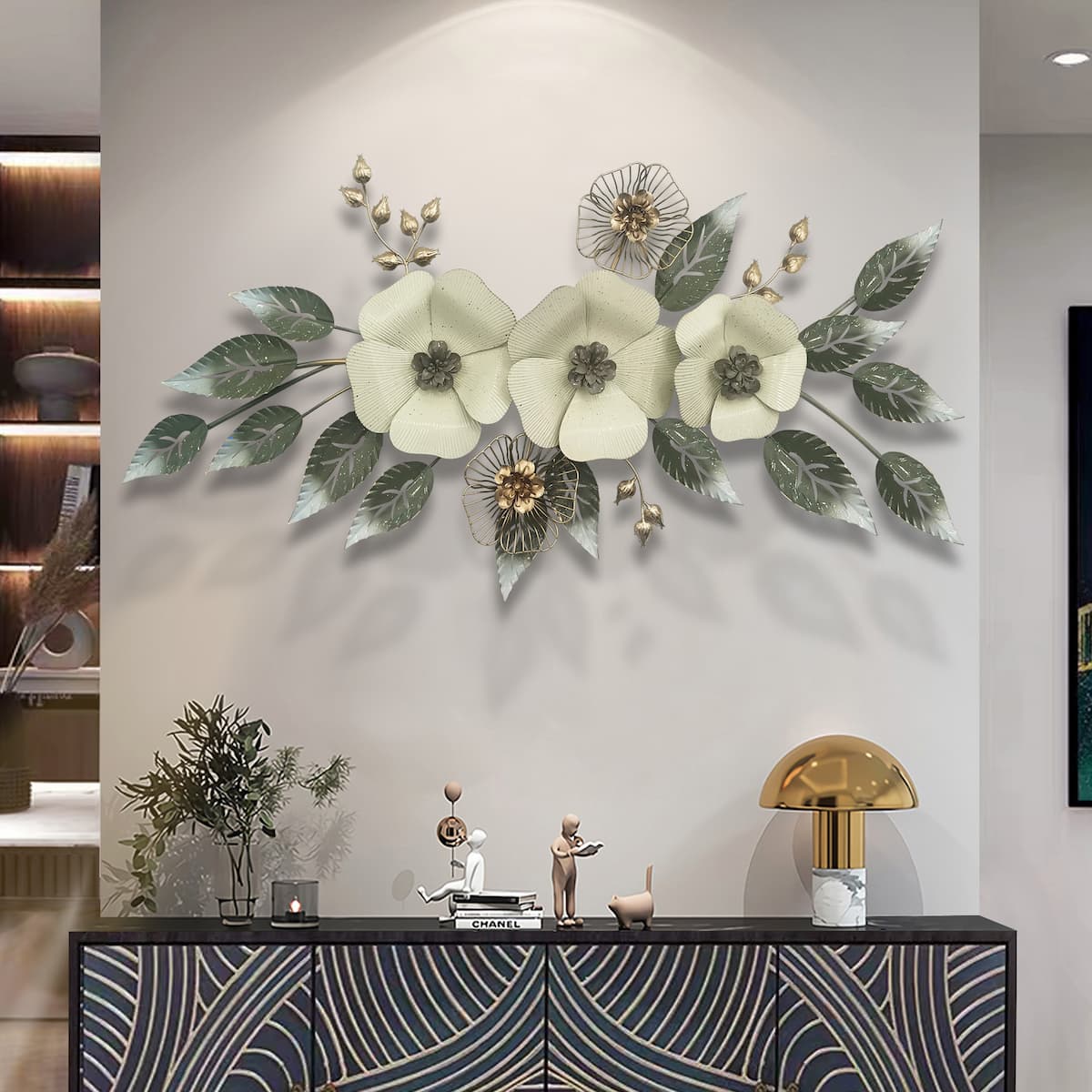 3D Handcrafted Metal Flower Wall Accent 