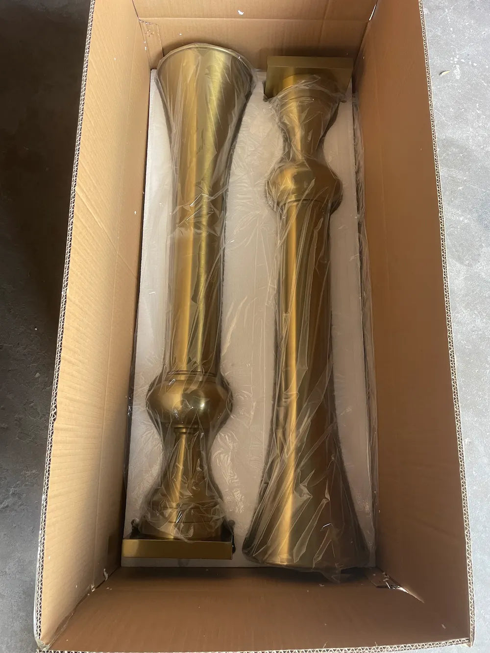 39.4-inch copper-tone metal decorative vase for floor and tabletop floral styling