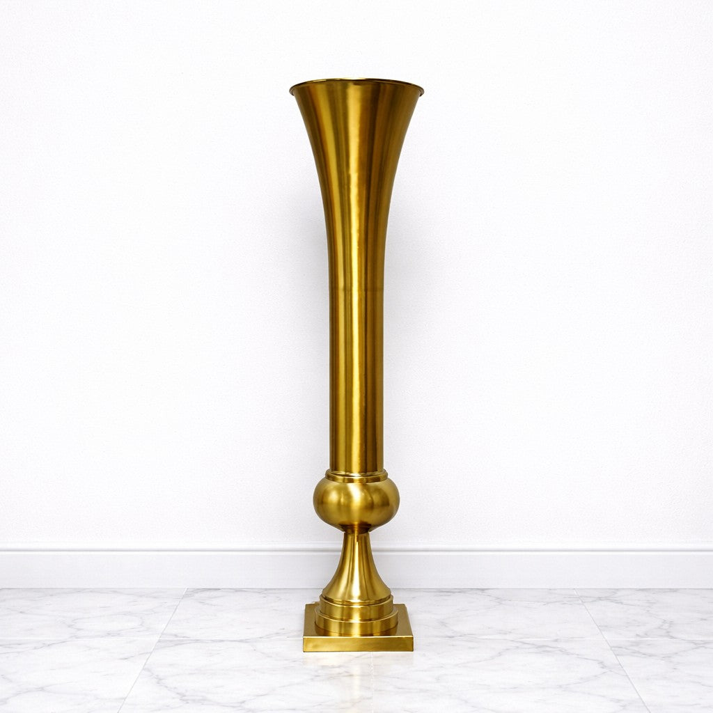 39.4-inch copper-tone metal decorative vase for floor and tabletop floral styling
