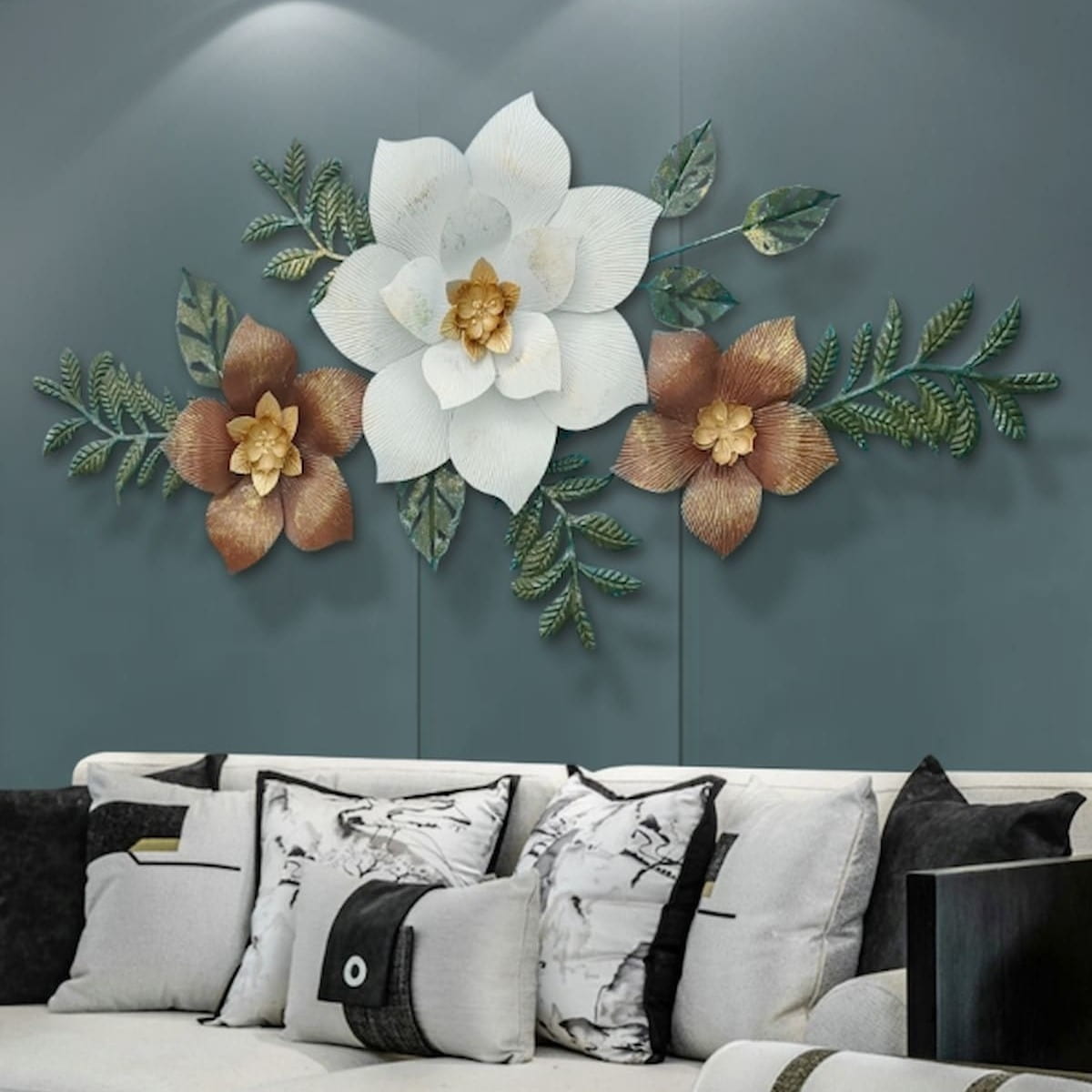 3D Handcrafted Metal Flower Wall Art Home Accent Decor