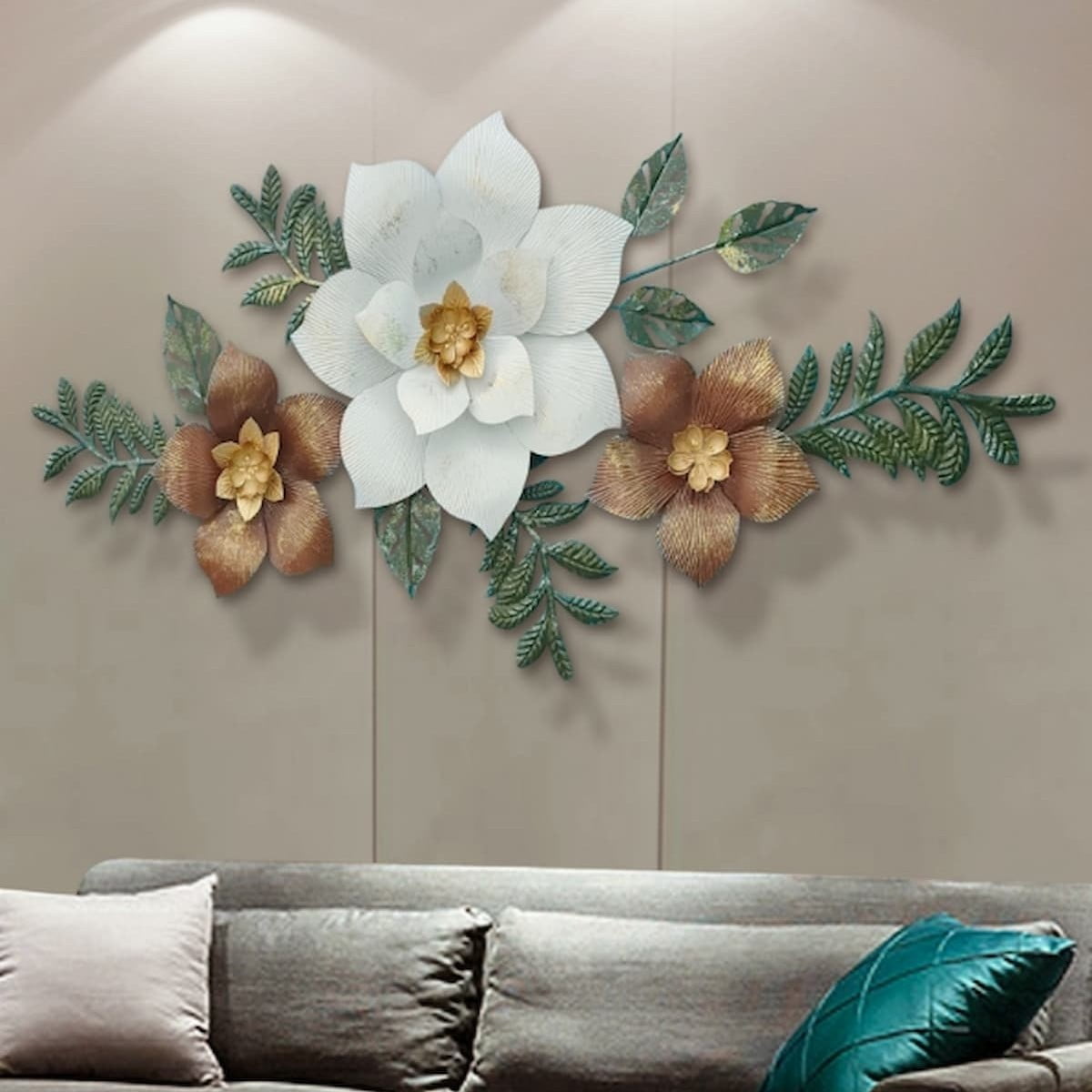 3D Handcrafted Metal Flower Wall Art Home Accent Decor
