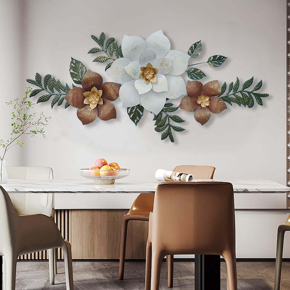 3D Handcrafted Metal Flower Wall Art Home Accent Decor
