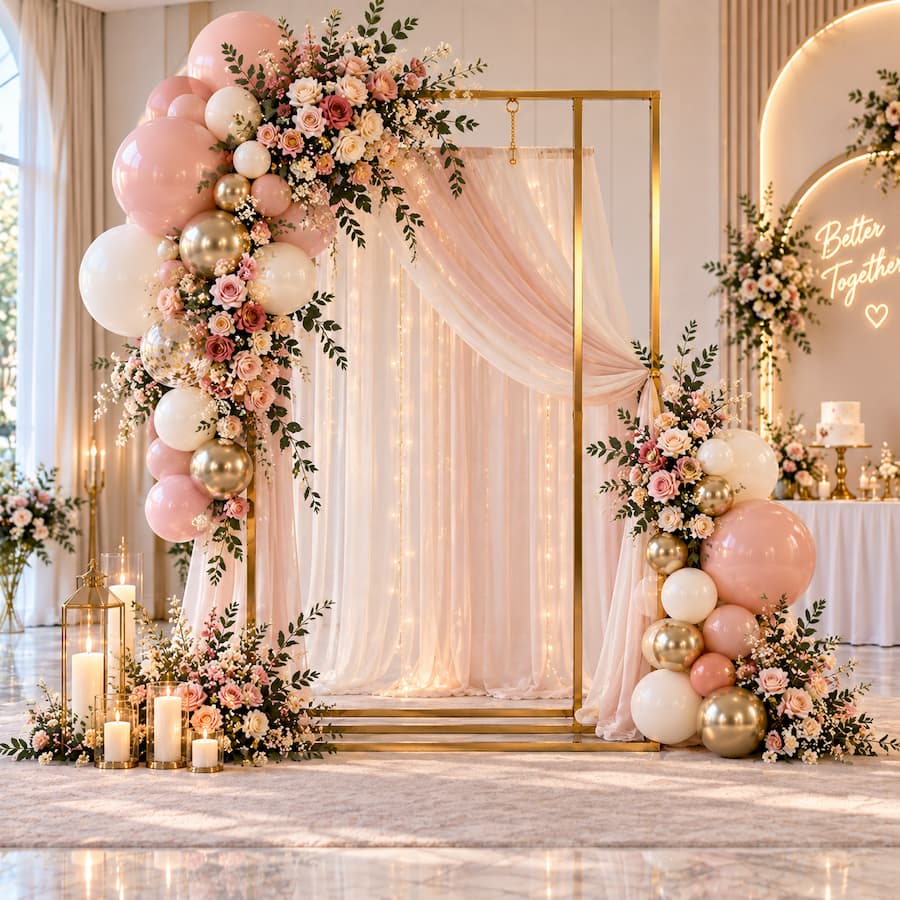 Gold Wedding Welcome Sign Stand