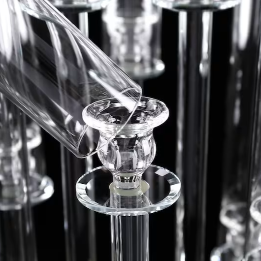 Crystal Glass Candelabra Pillar Candle Holders