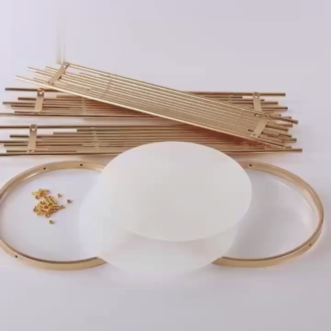 3-Piece Set Gold Round Metal Cylinder