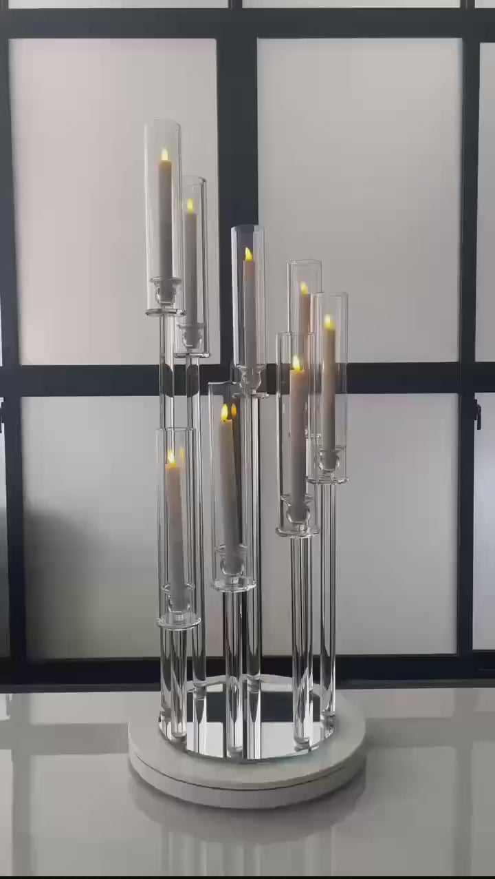  S-Shaded Crysta lGlass Candelabra