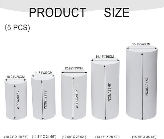 5 PCs Set Metal Stable Durable Cylinder  Size