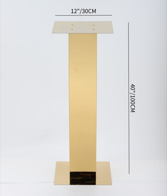 Square Column Mirror Stainless Steel Floral Stands Size