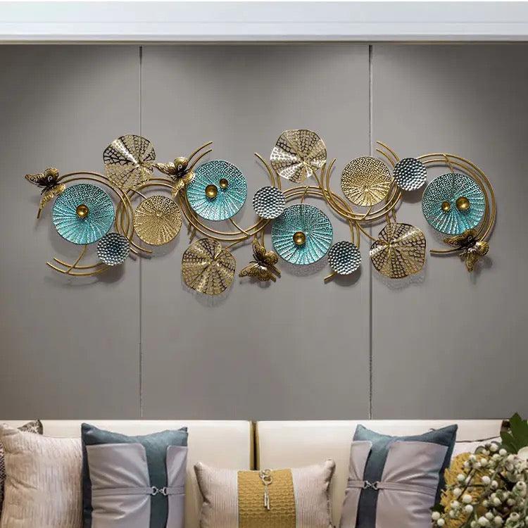 3D Lotus Leaves Metal Wall Decor Home Luxury Wall Art