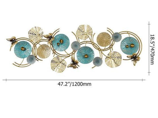 3D Lotus Leaves Metal Wall Decor Home Luxury Wall Art