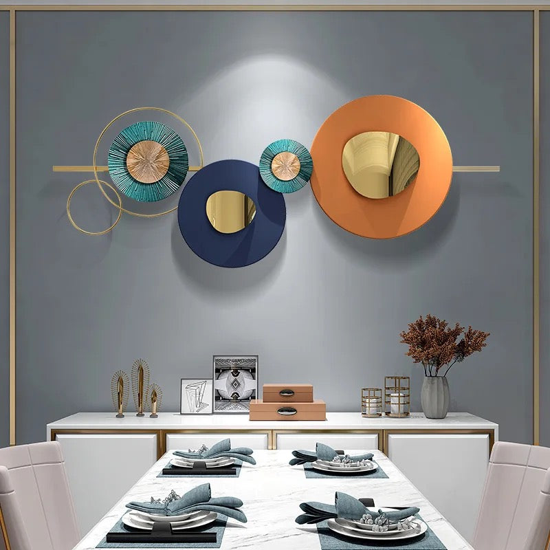 Modern Metal Wall Decor Creative Geometric Round Home Decor Art