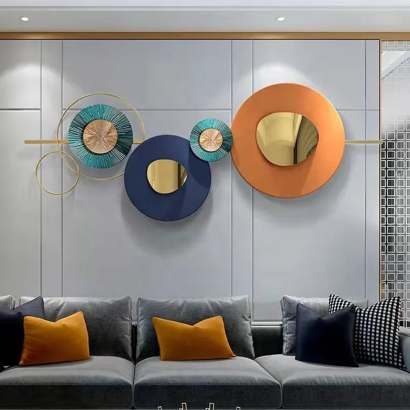 Modern Metal Wall Decor Creative Geometric Round Home Decor Art