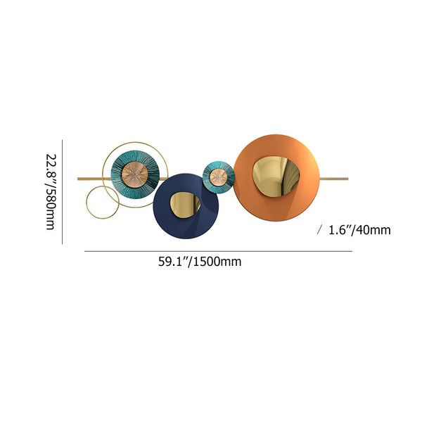 Modern Metal Wall Decor Creative Geometric Round Home Decor Art
