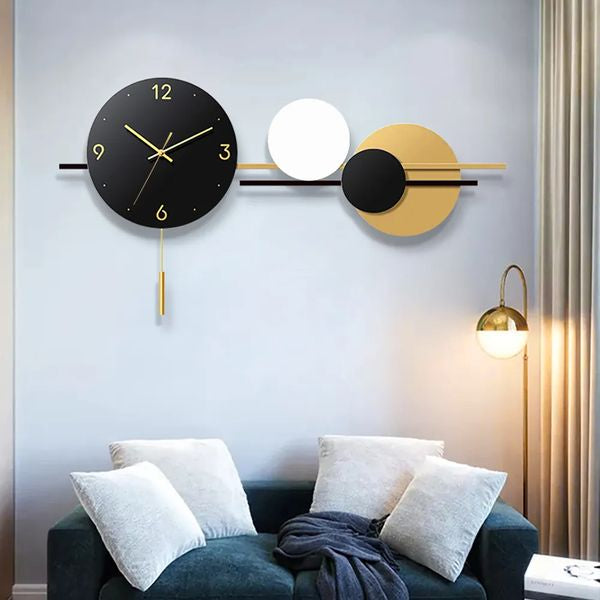 Modern 3D Geometric Round Large Metal Wall Clock
