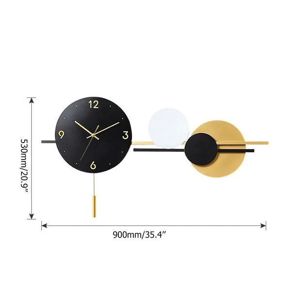 Modern 3D Geometric Round Large Metal Wall Clock